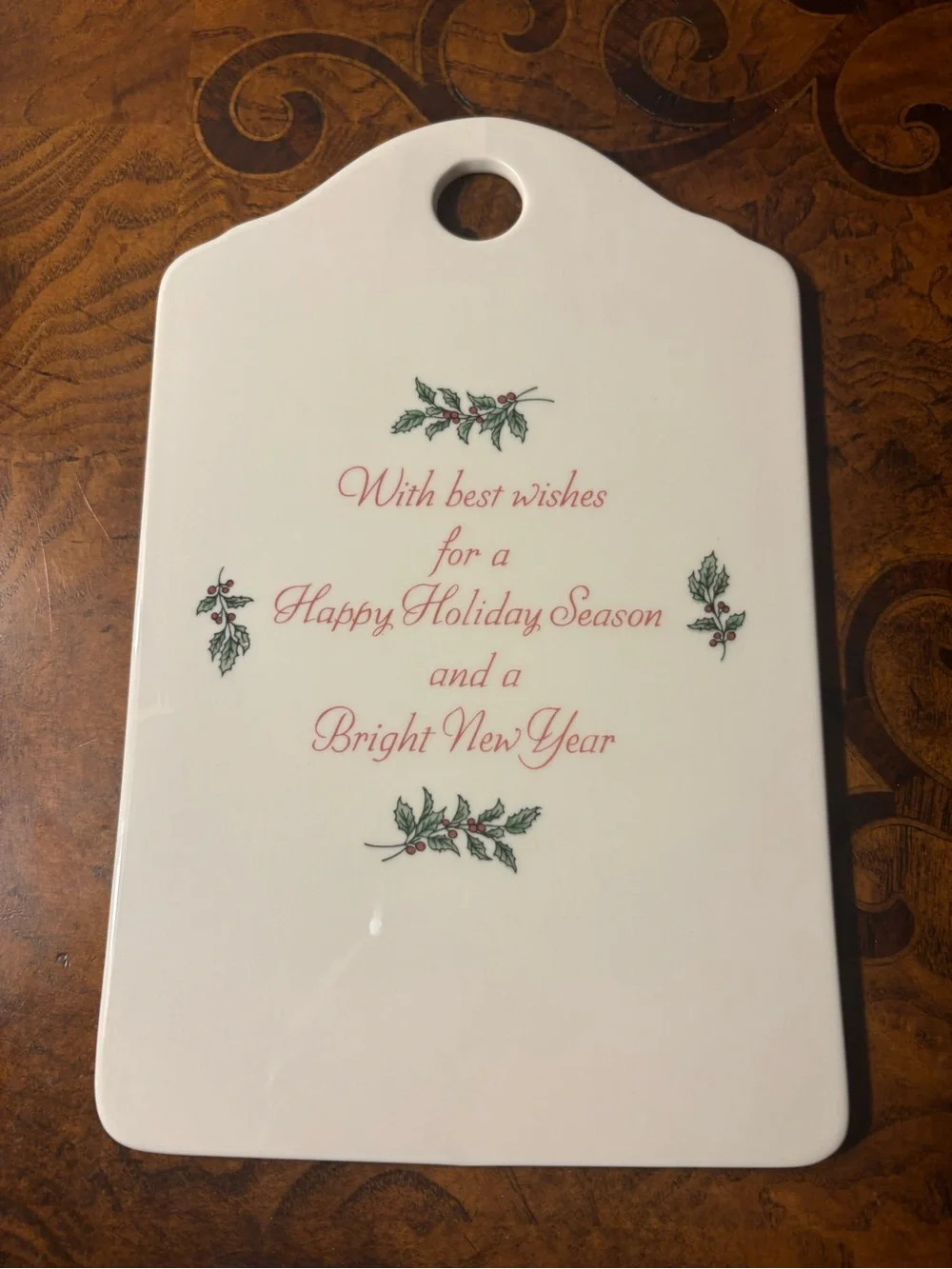 Holiday Ceramic Decorative Serving Board with Christmas Tree Design